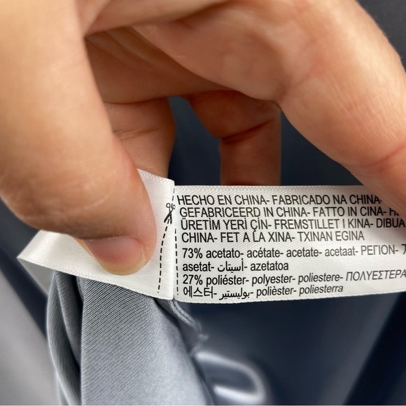 NWT Massimo Dutti Midi Gray Silver Satin Camisole Slip Dress Size Large - Picture 8 of 9